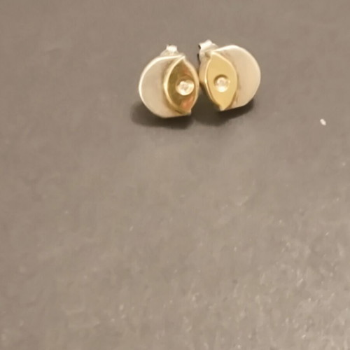 Silver gold 925/18k earrings like new