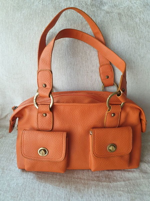 Orange shoulder bag new synthetic leather
