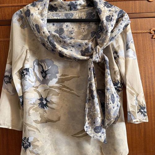Haute couture double silk blouse, size S-M