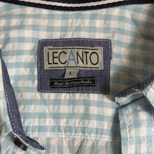 Men's Lecanto Shirt Blue White Check Size L Like New