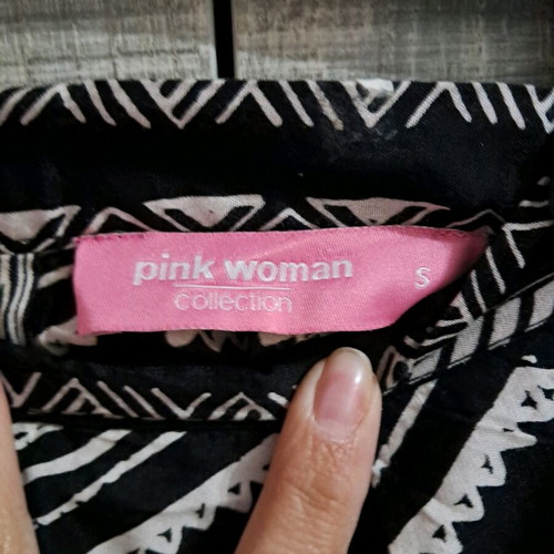 Midi skirt Pink Woman like new, black and white, size S