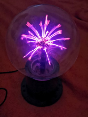 Electric glass plasma lamp used