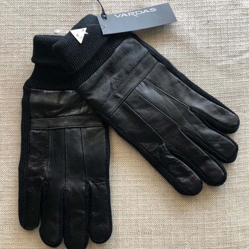 Vardas men's gloves new, black leather