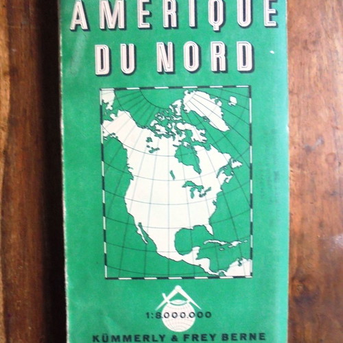 Vintage map of North America used, 90x120 cm
