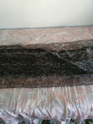 Women's scarf new with knitted detail black and gray