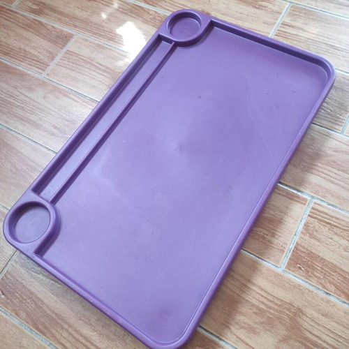 IKEA Bed Serving Tray like new, purple plastic with foldable metal legs