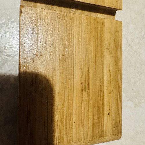 Bamboo phone and tablet stand used with two slots