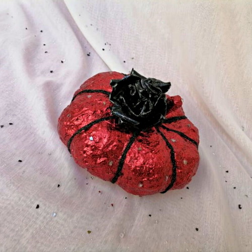 Large red papier mache pumpkin new