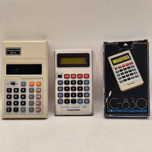 Vintage calculators, 1970s, set of 2