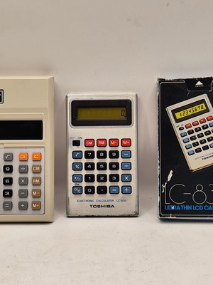 Vintage calculators, 1970s, set of 2