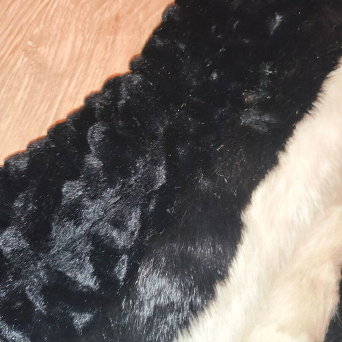Vira Luxury Hooded Faux Fur Vest used, black and white contrast, size XL