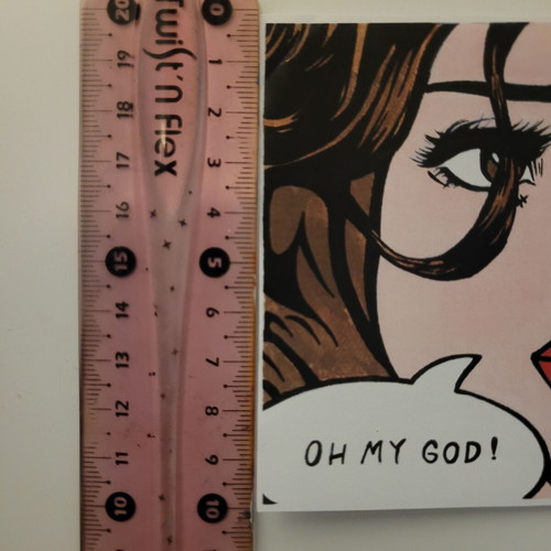 Handmade pop art girl sticker "Oh my God!" new