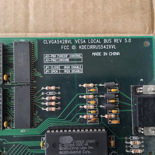 Cirrus Logic CLVGA5428VL Vesa Local Bus Graphics Card used