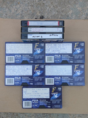 VHS video cassettes with movies, set of 8