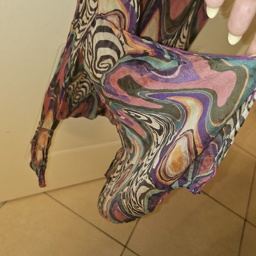 Miss Bikini silk caftan like new, multicolor, beachwear