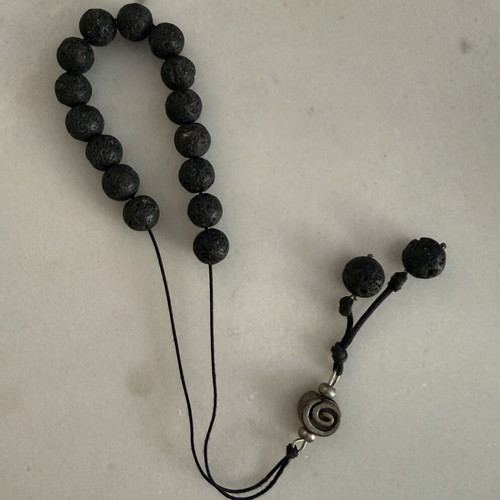 Handmade komboloi with natural lava beads like new