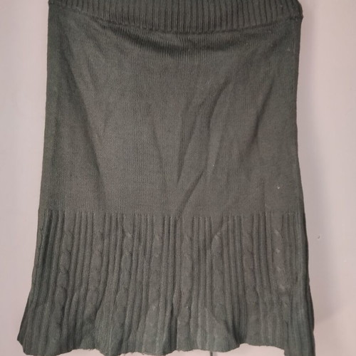 Calliope knitted vintage mini skirt size M used, dark olive green