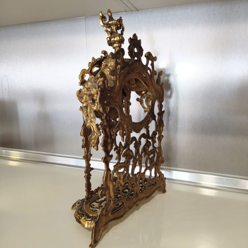 Vintage Peter Baroque style brass table clock used