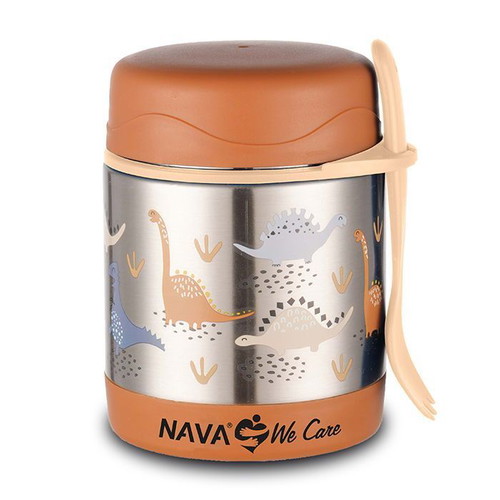 We Care insulated kids food container 350ml Nava brown new