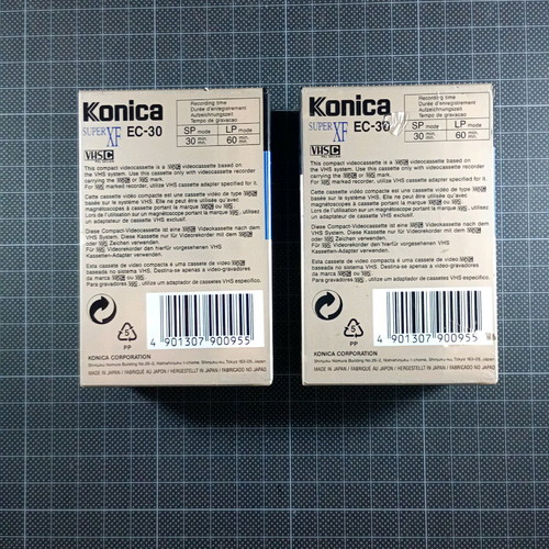 Konica Compact Video Cassette EC-30 Super XF pack of 2 new sealed