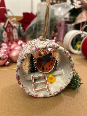 Handmade Christmas ornament new, 8 cm diameter