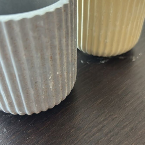 Small handmade plaster flower pots new