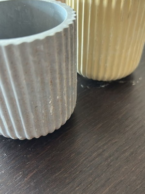 Small handmade plaster flower pots new