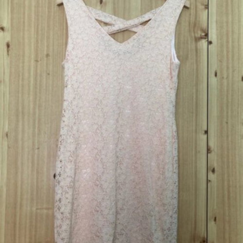 Mini dress used with lace, size L/XL, pink