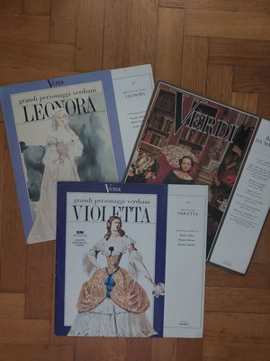 3 vinyl records with arias from Verdi operas like new, classical