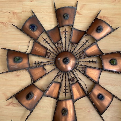 Metal handmade masterpiece ceiling light with 2 wall lights used