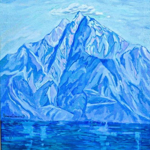 Mount Athos oil painting on canvas made to order 80x60 cm