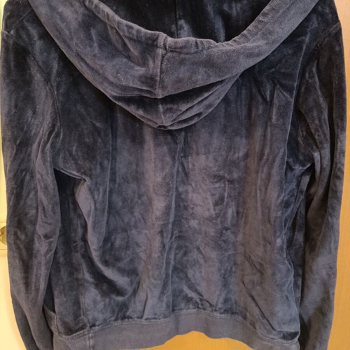 Sugarfree velvet sports jacket with hood, dark blue, size M