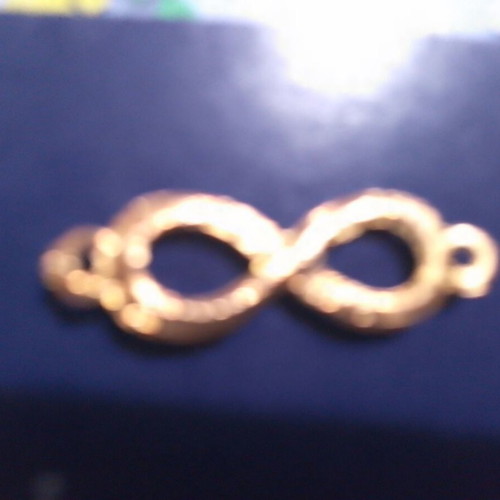 Infinity jewelry connector with rhinestones, gold tone