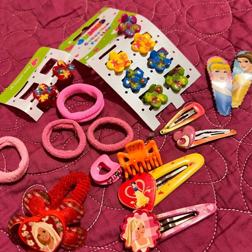 Disney hair accessories for girls like new, colorful set