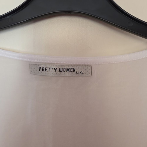 See-through white asymmetric top, size L/XL