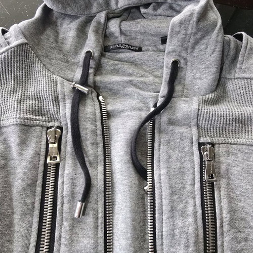 Balmain gray zip-up hoodie like new, size S