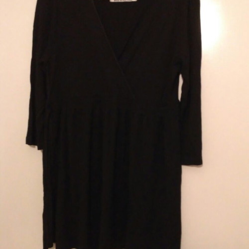 Women's V-neck long blouse used, black, one size