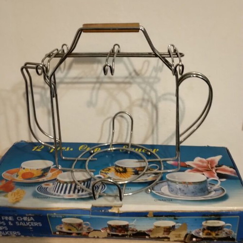 Tea set with metal base new