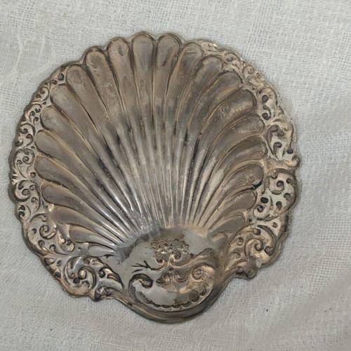 Silver decorative old seashell used