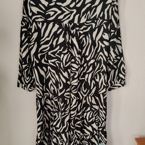 Boho animal print dress C&A like new, black and white with blue details