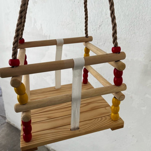 Wooden Baby Garden Swing like new with safety belt