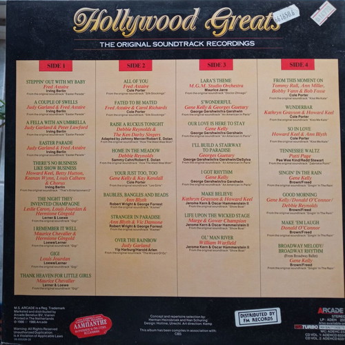 Hollywood Greats double vinyl like new, soundtrack compilation