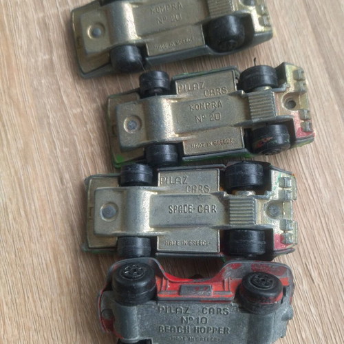 Pilaz Greek metal toy cars used, set of 4 pieces