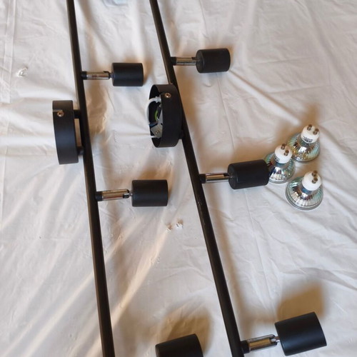Ceiling light set 2x4 GU10 spot black used, 8 lighting points
