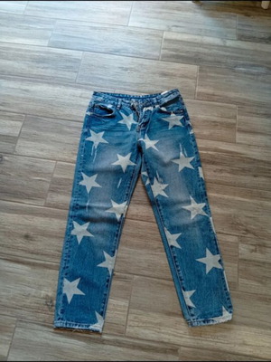 Denim set with vest like new, stars pattern