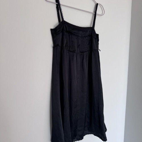 Satin mini dress black like new, size S