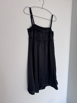 Satin mini dress black like new, size S
