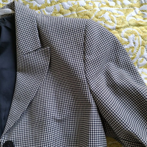 Checked jacket white with dark blue, like new, Marks & Spencer, Small