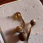 Earrings brown and beige with rhinestones like new, unworn