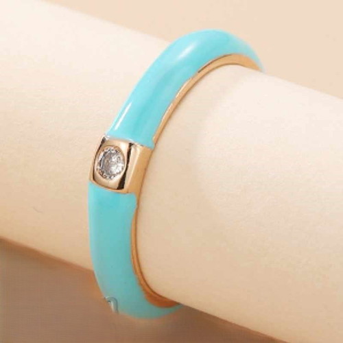 Women's open zircon ring new, gold plated, universal size
